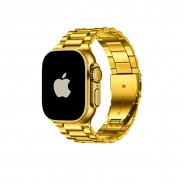 Apple Logo Smart Watch Gold Edition Dual Strap
